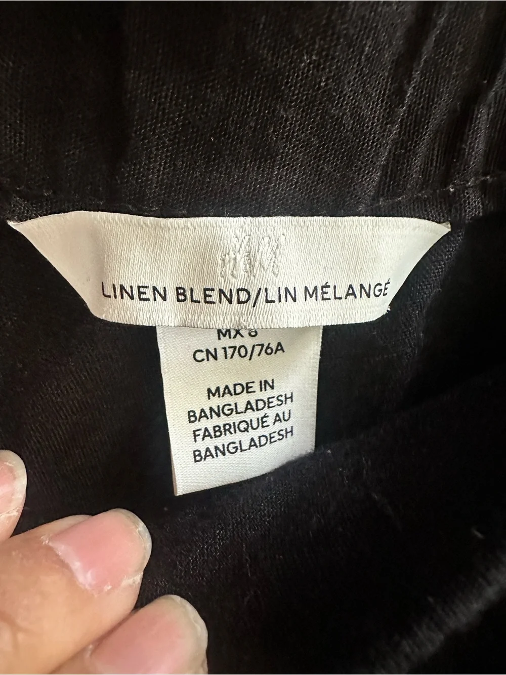 Black Women’s linen blend Straight-Leg Trouser Pants Size 8